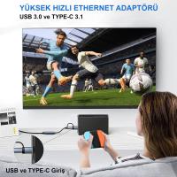 INCA IUTP-01T USB 3.0 TYPE-C 3.1 ETHERNET RJ45 1000MBPS ALUMINYUM KASA eth usb typ c